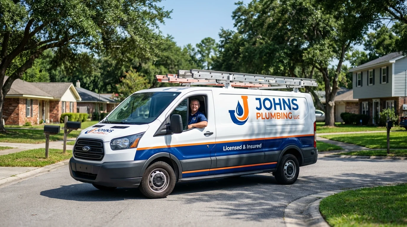 Johns Plumbing LLC service van in North Berwick, ME