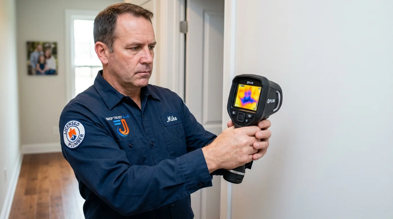 Thermal imaging leak detection by Johns Plumbing LLC in North Berwick